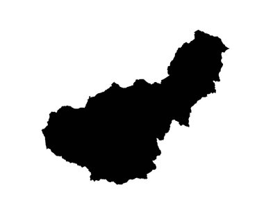 Province Granada map vector silhouette illustration isolated on white background. High detailed illustration. Spain province, part of autonomous community Andalusia. Country in Europe, EU member.