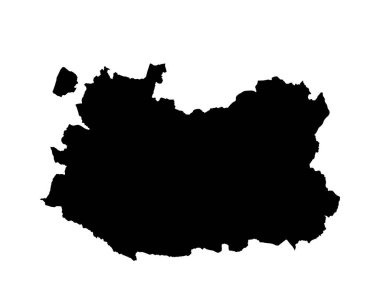 Ciudad Real map vector silhouette illustration isolated on white background. High detailed illustration. Spain province, part of autonomous community Castilla La Mancha. Country in Europe, EU member.