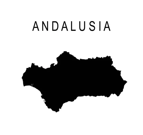 Autonomous Community Andalusia Map Vector Silhouette Illustration Isolated White Background — ストックベクタ