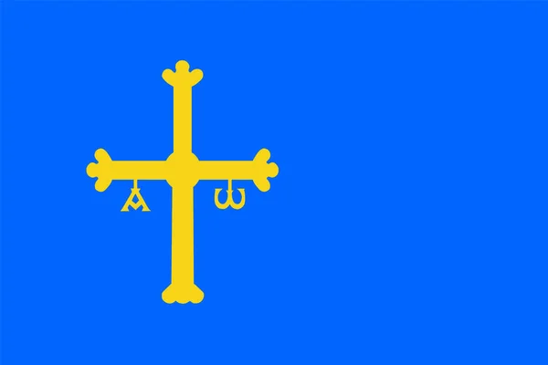 Asturias Flag Vector Illustration Isolated Background Spain Province Autonomous Community — Διανυσματικό Αρχείο