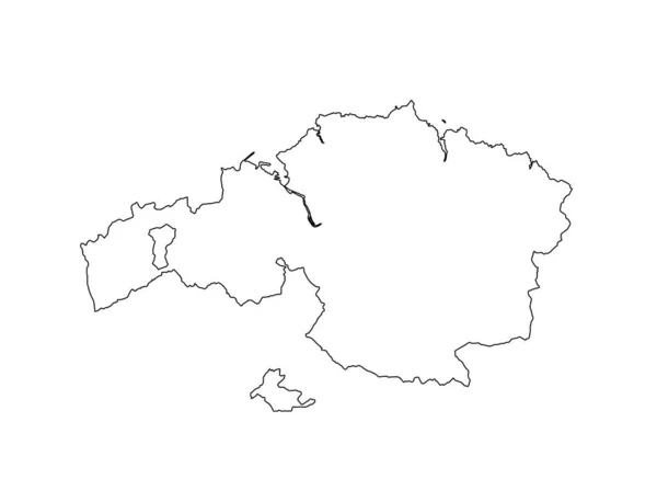 リージョンビスケー地図ベクトルシルエットライン輪郭イラストは白い背景に隔離されています 詳細なイラスト スペインの自治共同体バスク州 ヨーロッパの国 Eu加盟国 — ストックベクタ