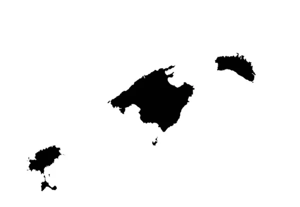 Islas Baleares Mapa Silueta Vectorial Ilustración Aislada Sobre Fondo Blanco — Archivo Imágenes Vectoriales