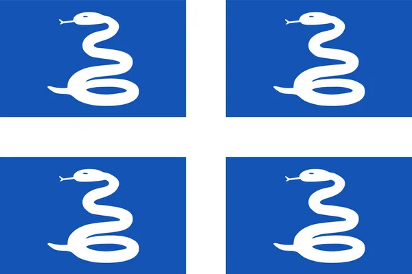 Martinica Bandiera Vettoriale Illustrazione Stendardo Emblema Dell Isola Dei Caraibi — Vettoriale Stock