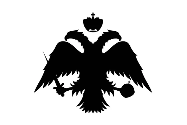 Byzantinische Wappenvektorsilhouetten Illustration Isoliert Auf Weißem Hintergrund Emblem Des Oströmischen — Stockvektor