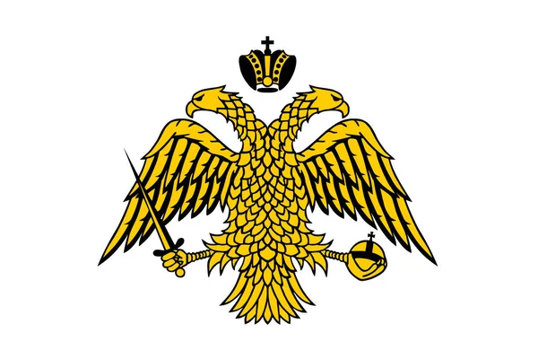 Brasão Armas Bizantino Ilustração Vetorial Isolado Sobre Fundo Branco Bandeira — Vetor de Stock