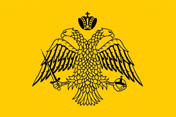 Bysantinska Flaggan Vektor Illustration Östromerska Imperiets Emblem Banner Grekisk Ortodox — Stock vektor