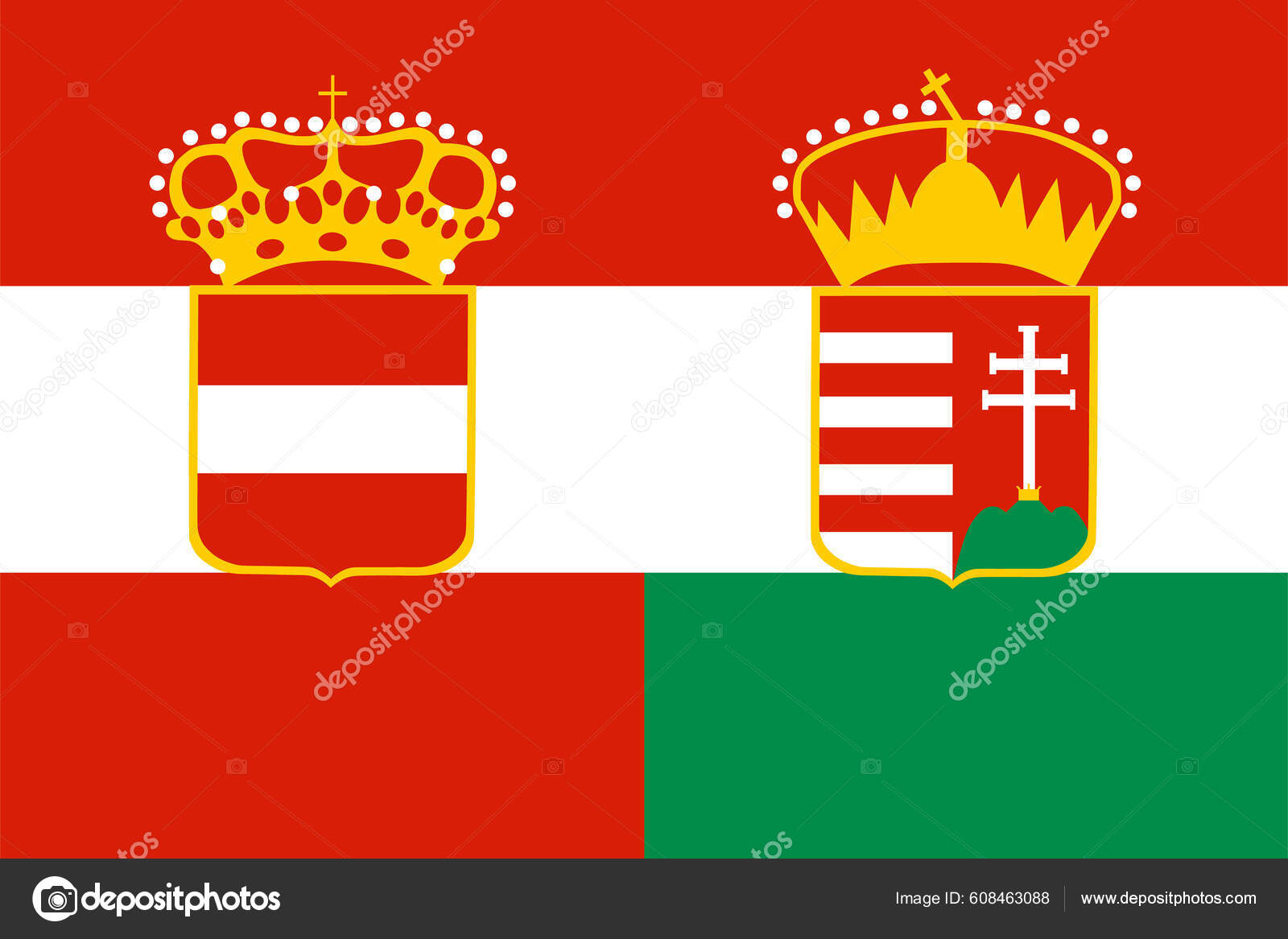 National red and white flag of the kingdom Vector Image