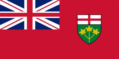 Ontario bayrak vektör çizimi. Kanada eyaleti sembolü. Ontario bayrak amblemi.