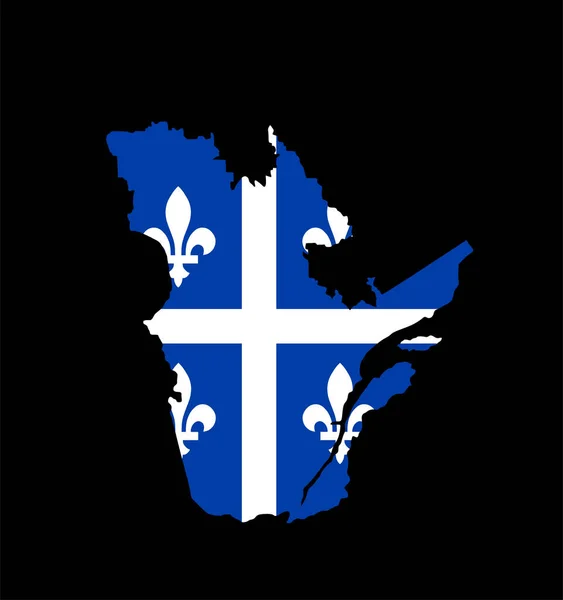 Quebec Mapa Bandera Vector Silueta Ilustración Símbolo Provincia Canadá Emblema — Vector de stock