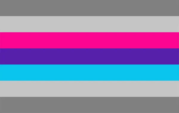 Demiandrogyne Vektor Bendera Identitas Gender Menggambarkan Seseorang Yang Sebagian Berhubungan - Stok Vektor