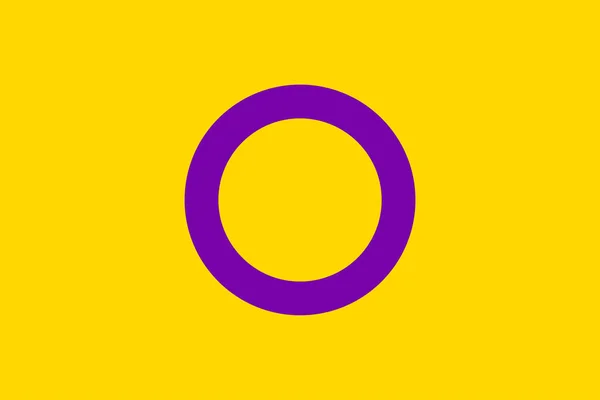 Ilustração Vetorial Orgulho Bandeira Intersexual Termo Descrever Uma Pessoa Com — Vetor de Stock