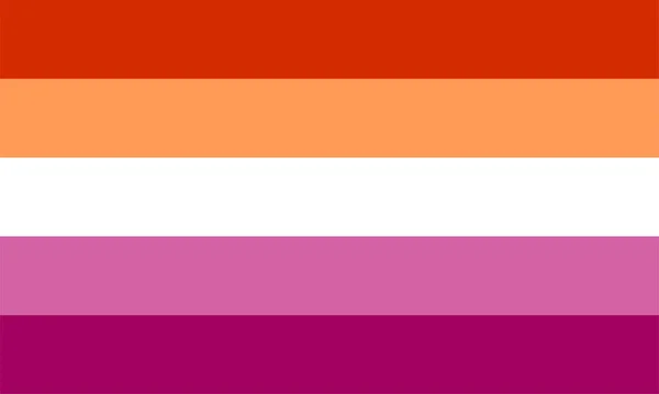 レズビアンの旗のシンボルベクトルイラスト 女性は女性が大好きです 女性と女の子の関係 レズビアンパートナー間の強い感情 権利と性的多様性を支持する シンボルはLgbtq プライドの一部です — ストックベクタ