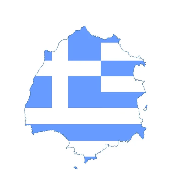 Ostrov Thassos Řecku Vektorová Mapa Vlajka Silueta Ilustrace Izolované Bílém — Stockový vektor