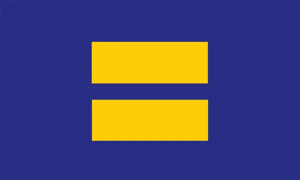 人権キャンペーンの旗のプライドベクトルイラストは孤立 HrcはアメリカのLgbtq擁護団体です 米国最大のLgbtqの政治的ロビー活動組織 平等の旗 — ストックベクタ