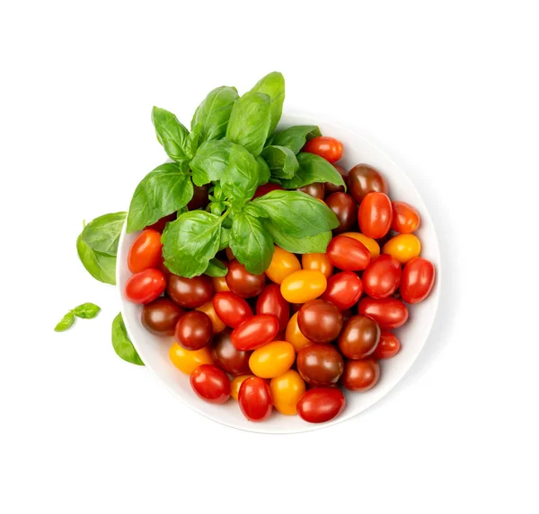 Long Plum Tomato Group Isolated Fresh Small Red Brown Yellow — Stock Photo, Image