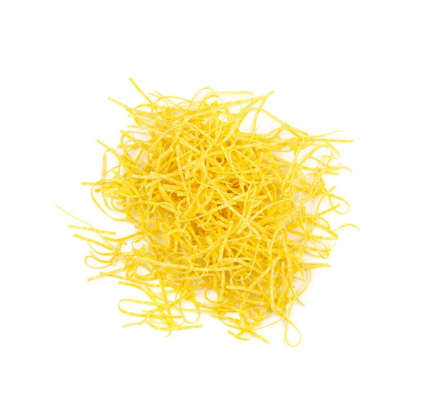 Rohe Gelbe Italienische Tagliatelle Pasta Hausgemachte Trockene Bandnudeln Dünne Makkaroni — Stockfoto