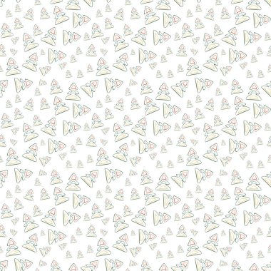 El çizimi Noel ağacı pürüzsüz desen, çizim yeni yıl ağacı izi, karalama tekrarlayan Xmas köknar arka planı, karalama kış ormanı duvar kağıdı, noel kumaşı, noel ağacı pürüzsüz tasarım