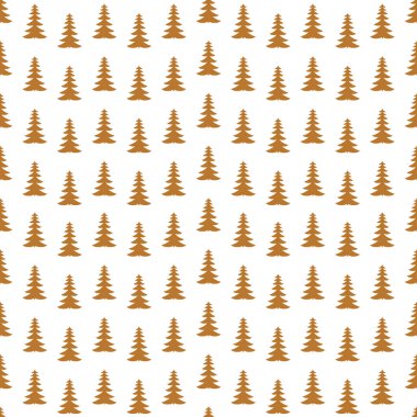 El çizimi Noel ağacı pürüzsüz desen, çizim yeni yıl ağacı izi, karalama tekrarlayan Xmas köknar arka planı, karalama kış ormanı duvar kağıdı, noel kumaşı, noel ağacı pürüzsüz tasarım