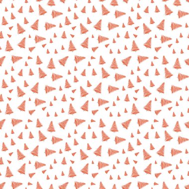 El çizimi Noel ağacı pürüzsüz desen, çizim yeni yıl ağacı izi, karalama tekrarlayan Xmas köknar arka planı, karalama kış ormanı duvar kağıdı, noel kumaşı, noel ağacı pürüzsüz tasarım