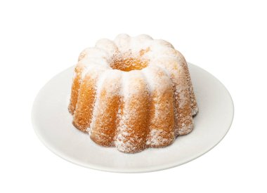 Yumurtalı kek izole edilmiş. Ciambella, Noel çöreği tatlı, geleneksel pasta babka, paskalya pandispanya turtası.