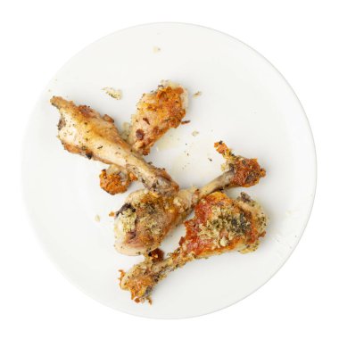 Makro kızarmış tavuk budu, sarımsak ve baharatlı. Ev yapımı tavuk budu seçilmiş odaklı yakın plan.