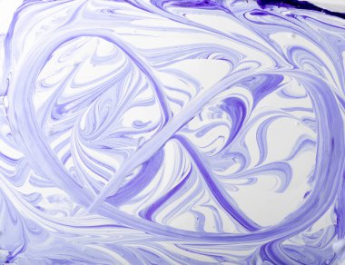 Sıvı mermer boya dokusu. Moda tasarımı, mor, menekşe rengi difüzyonu için pastel girdaplı akrilik desenler