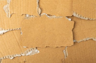 Karton Parçalar Dokulu Arkaplan. Kopya Boşluğu olan Karton Parçası, Kopyalanmış Kraft Kağıt Duvar Kağıdı, Kahverengi Paketleme Vintage Kağıt Üst Görünümü