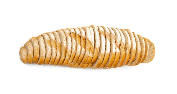 Domowej Roboty Chleb Sourdough Plastry Izolowane Crusty Chleb Zbożowy Kawałki — Zdjęcie stockowe
