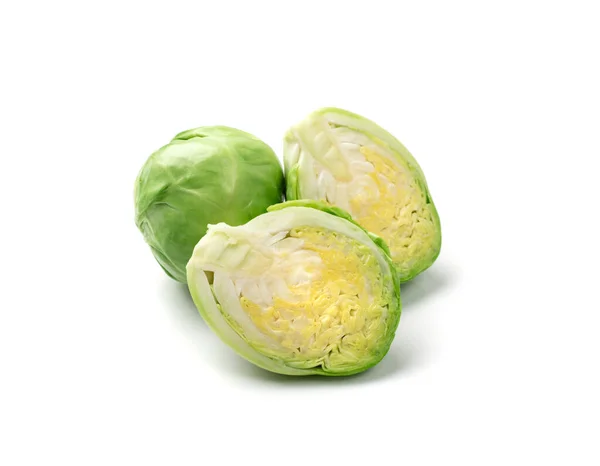 Brotes Bruselas Cuñas Aisladas Cortes Col Brassica Oleracea Rebanadas Brotes — Foto de Stock