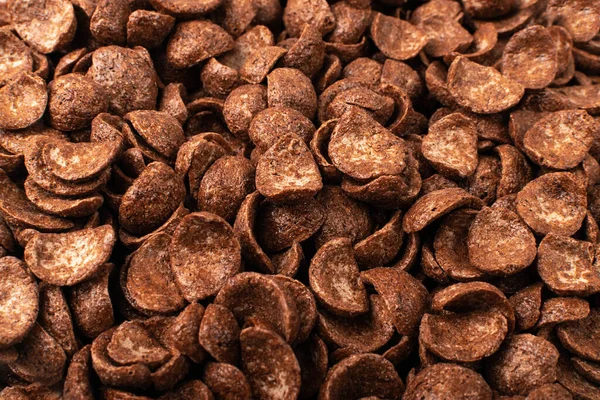 Schokolade Cornflakes Textur Hintergrund Cornflakes Zum Frühstück Braune Schokotapete Knusprige — Stockfoto
