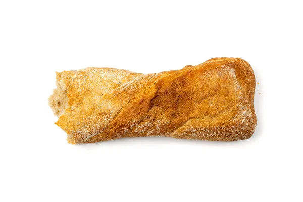Ein Stück Ciabatta Brot Isoliert Lange Italienische Chiabatta Laib Auf — Stockfoto