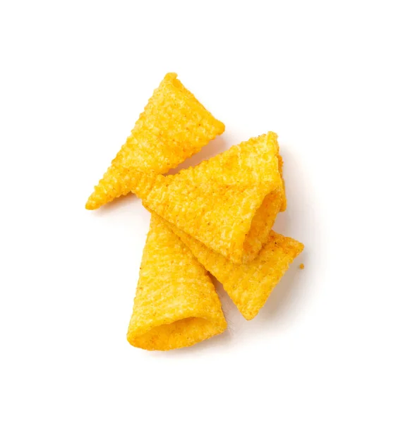 Mucchio Cono Mais Isolato Bugles Chips Soffi Con Spezie Snack — Foto Stock