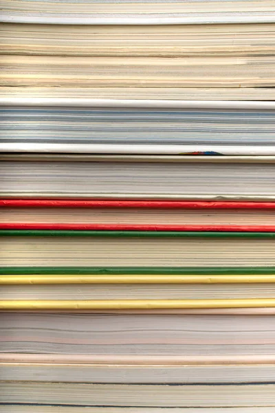 Libro Stack Texture Sfondo Bordi Della Vecchia Rivista Vicino Mucchio — Foto Stock