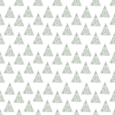 El çizimi Noel ağacı pürüzsüz desen, çizim yeni yıl ağacı izi, karalama tekrarlayan Xmas köknar arka planı, karalama kış ormanı duvar kağıdı, noel kumaşı, noel ağacı pürüzsüz tasarım