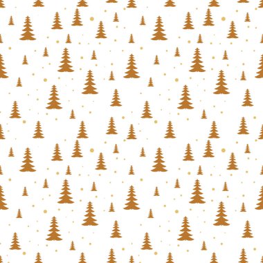 El çizimi Noel ağacı pürüzsüz desen, çizim yeni yıl ağacı izi, karalama tekrarlayan Xmas köknar arka planı, karalama kış ormanı duvar kağıdı, noel kumaşı, noel ağacı pürüzsüz tasarım
