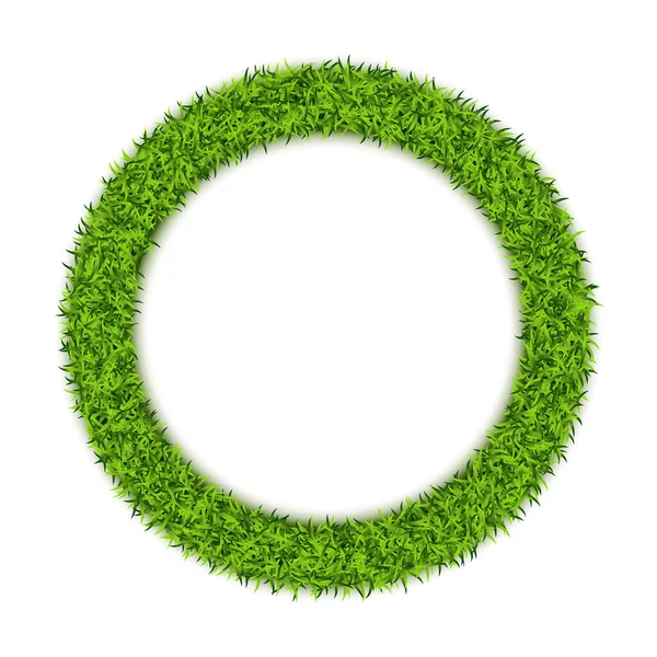 Green Grass Circle Frame Background Bordure Ronde Herbeuse Anneau Pelouse — Image vectorielle