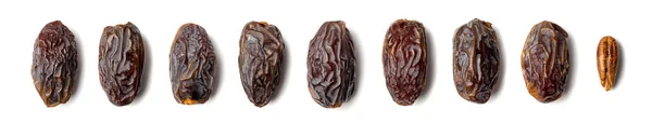 Les Grandes Dates Sont Isolées Date Sèche Collection Fruits Medjool — Photo