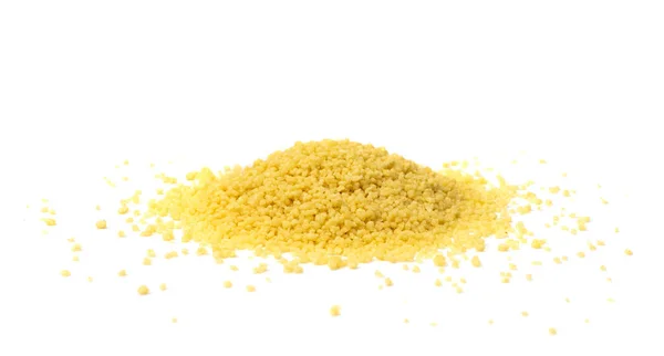 Couscous Haufen Isoliert Trockener Kuskus Roher Kuskus Rohes Cous Cous — Stockfoto