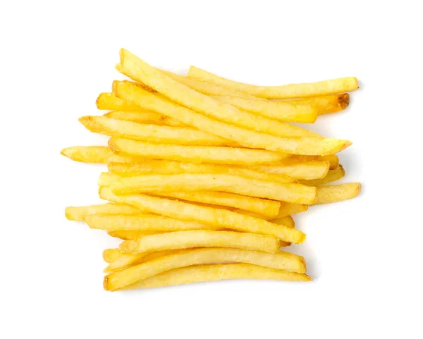 French Fries Isolated Fried Potato Sticks Skin Golden Fries Pile — Stock Photo, Image