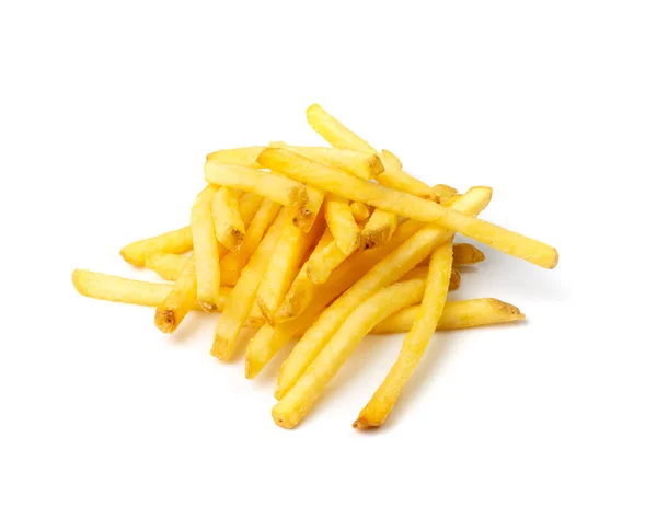 Frietjes Geïsoleerd Gefrituurde Aardappelsticks Met Huid Golden Fries Stapel Geroosterde — Stockfoto