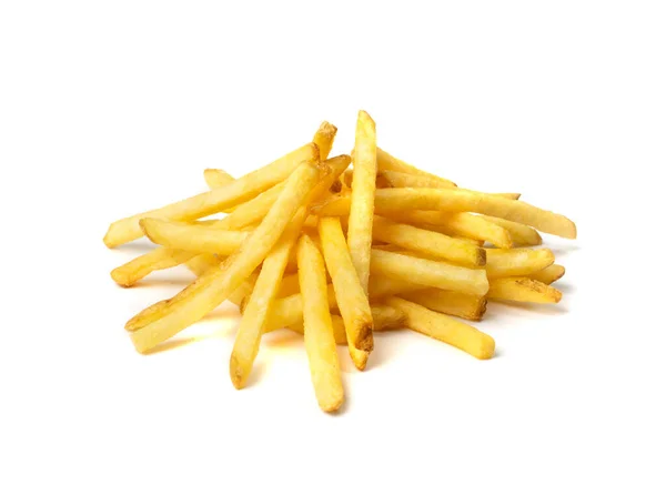 French Fries Isolated Fried Potato Sticks Skin Golden Fries Pile — Stock Photo, Image