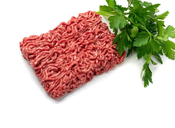 Minced Beef Meat Isolated Ground Fresh Buffalo Meat Fillet Uncooked — Stock Photo, Image