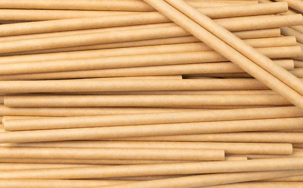 Paper Drink Straw Texture Background Brown Disposable Drinking Straws Pattern — Stock Photo, Image
