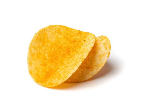 Potato Chips Isolated Crispy Thin Potato Snack Pile Fast Food — Stock Photo, Image