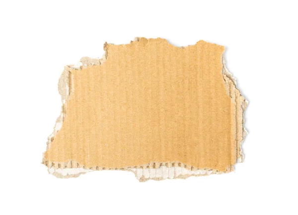 硬纸板碎片的纹理背景 带有复制空间的纸盒片 撕破的牛皮纸壁纸 棕色包装复印纸分离顶视图 — 图库照片