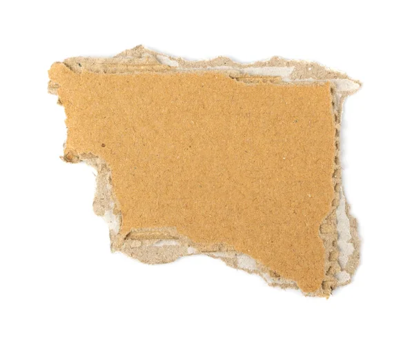 Kartonnen Stukken Gestructureerde Achtergrond Kartonnen Stuk Met Kopieerruimte Gescheurd Kraftpapier — Stockfoto