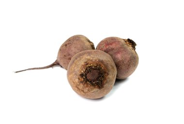 Whole beet roots isolated. Beetroot, red beets, raw beet root on white background