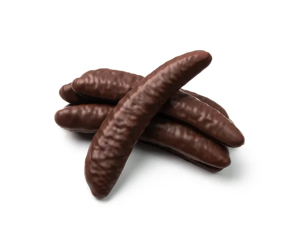 Chokladbanan Isolerad Bananer Form Godis Fruktig Doft Mellanmål Banan Sufflé — Stockfoto