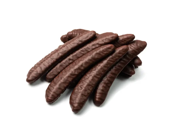 Chokladbanan Isolerad Bananer Form Godis Fruktig Doft Mellanmål Banan Sufflé — Stockfoto