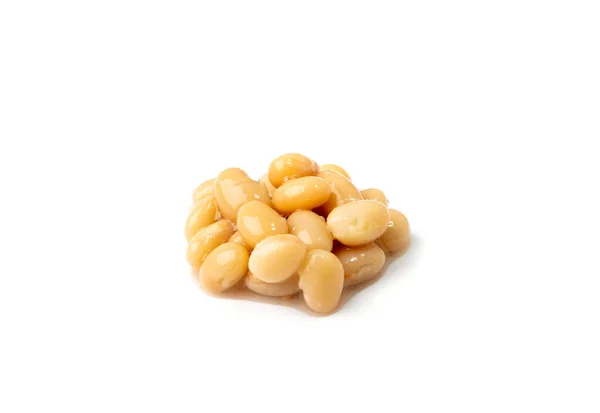 White Kidney Beans Isolated Cooked Cannellini Bean Pile Baked Legume — 스톡 사진